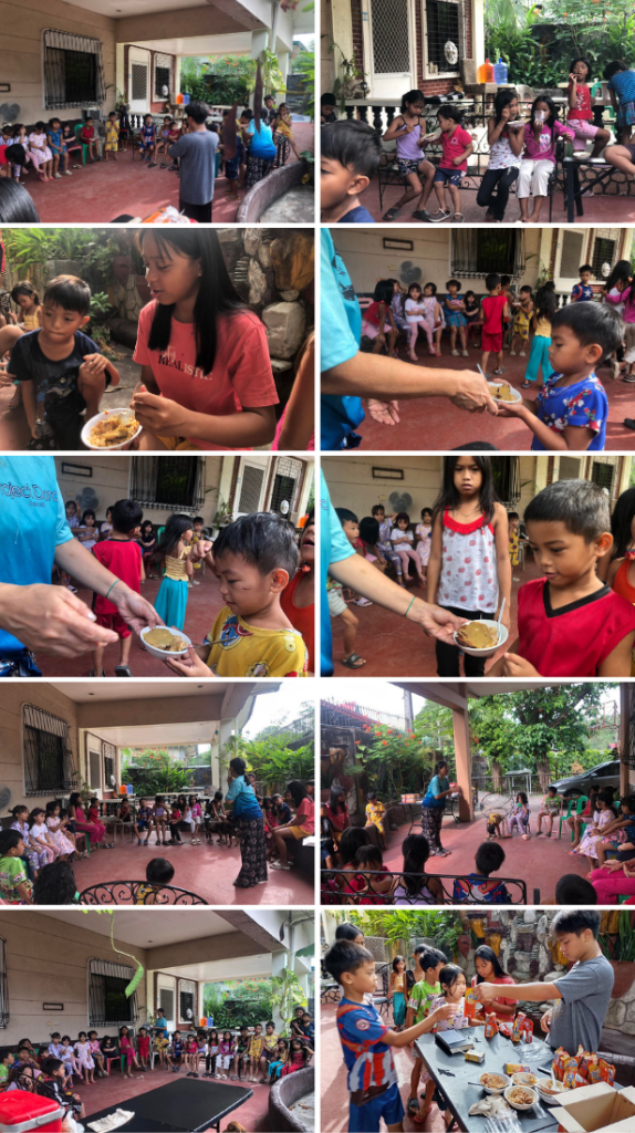 Children and volunteers participating in a community event at Subic Bay Baptist Ministries.