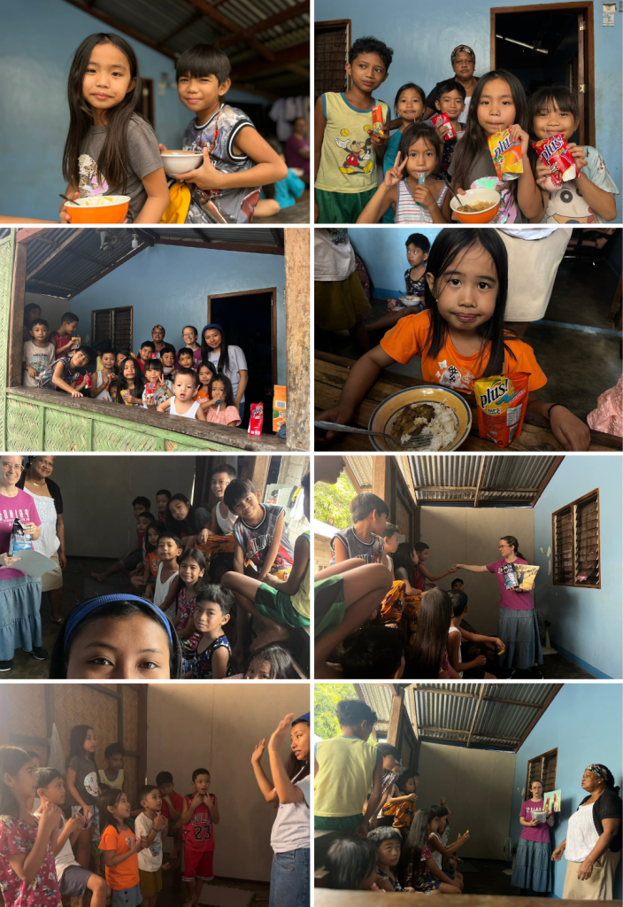 Children enjoying food and activities at Subic Bay Baptist Ministries in the Philippines.